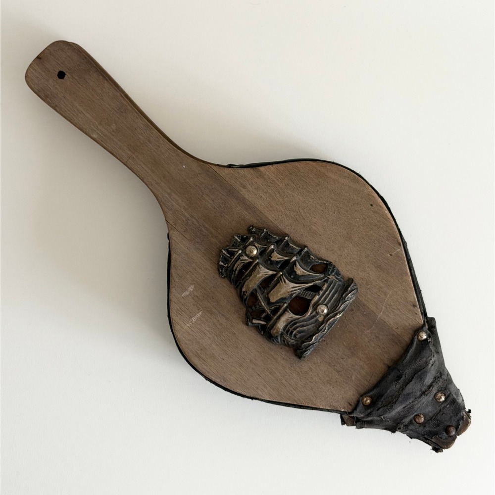 Vintage Wooden Fireplace Bellows‎ Leather Rustic Farmhouse Primitive Old World